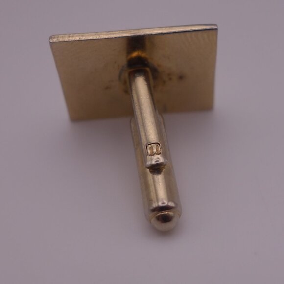 Gold Color Rectangle Cuff Links with Design - Picture 11 of 12